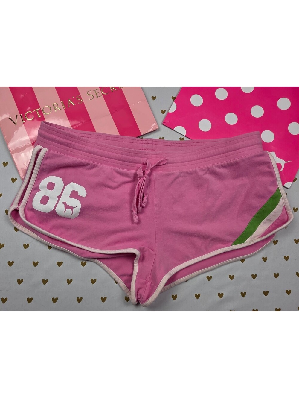 Vintage Y2K Victoria's Secret PINK 86 Dog Micro Mini Shorts M Pink